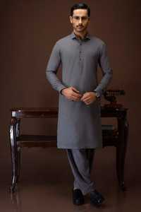 Salwar Kameez uni respirant en coton 100% Fabriqué traditionnellement en 2 pièces Costume de cérémonie Fabriqué au Pakistan Musulmans Shalwar Kameez - Product Image 4