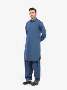 Salwar Kameez pakistanais de qualité supérieure pour hommes, coupe classique, tenue traditionnelle musulmane élégante pour l'Aïd, les mariages, la prière, le travail de bureau - Product Image 4