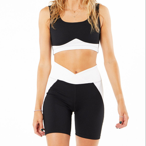 Haut pour Impact dames soutien-gorge de sport Design Unique côtelé Gia soutien-gorge haut soutien dos croisé Fitness course Yoga débardeur ensembles solides - Product Image 1