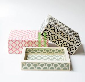 New High Quality Bamboo Inlay Geometric Rectangle Flexible Eco-Friendly <b>Small</b> <b>Gift</b> <b>Box</b> OEM Handcrafted Custom Packaging Made - Product Image 1