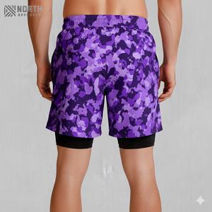 Pantalones Cortos Deportivos de Diseño para Hombre, Casuales, para Gimnasio, Fitness, Correr, Entrenamiento, de Poliéster y Algodón, con Patrón Liso - Product Image 4