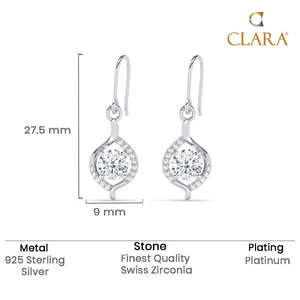 NOVAMART Fine Silver Etta Drop <b>Earrings</b> Water Pattern Gold <b>Diamond</b> Pearl Platinum Rose Trendy Solitaire <b>Dangle</b> for Weddings Part - Product Image 5