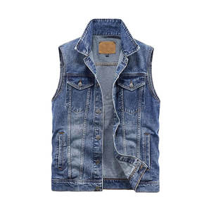 Diseña tu propia ropa cómoda Chaleco vaquero para hombre Calidad Premium Cantidad a granel Chaleco vaquero para hombre - Product Image 1