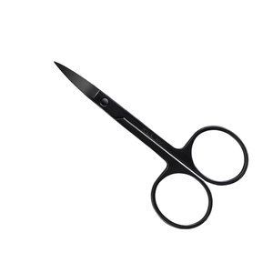 Ciseaux à sourcils incurvés en acier inoxydable noir de qualité supérieure, outil de beauté de précision pour la coupe des sourcils et des poils du visage - Product Image 4