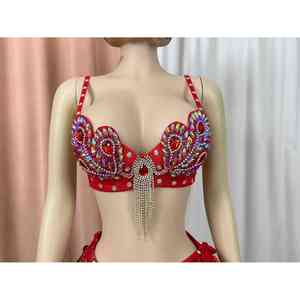 Soutien-gorge sans bretelles à forte demande pour femmes perles Costume de danse du ventre femmes de haute qualité - Product Image 4