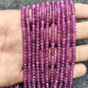Natural Tourmaline Beaded <b>Necklace</b> 4mm Faceted Tourmaline Beads <b>Necklace</b> <b>Pink</b> Tourmaline Beads <b>Necklace</b> Sterling silver clasp - Product Image 1