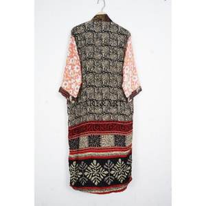 <b>Women's</b> Spring Summer Elegant Floral Printed Silk V-neck Drawstring Kimono <b>Robe</b> Nightwear Beach Wear Breathable Quick <b>Dry</b> High - Product Image 5