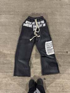 Ensemble pantalon de survêtement à capuche zippé avec broderie dégradée personnalisé Survêtements de fabricant pour hommes Survêtement délavé à l'acide avec strass et soleil - Product Image 3