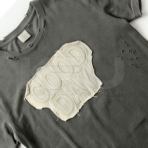 Camiseta de Hombre de Alta Calidad, Talla Grande, Tejida, con Bordado Desgastado y Efecto Lavado, Tejido Resistente, Ecológico y Transpirable - Product Image 3
