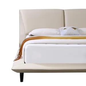 Hot bán hiện đại tối giản vua nữ hoàng Kích thước khung gỗ da upholster giường với thấp moq