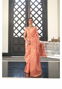 Beautiful <b>Organza</b> Hand-loom Weaving Sari - Product Image 4
