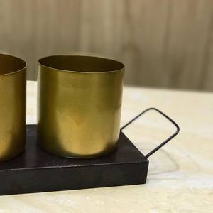 Portavelas doradas de Metal con 3 tazas de diseño, oferta, superventas, para Navidad - Product Image 4