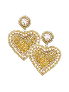 Nouveau design perlé coeur boucles d'oreilles pendantes boucles d'oreilles élégantes pour le cadeau de la Saint-Valentin de maman par glowin fashion - Product Image 2