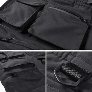 Pantalones cortos cargo de verano para hombre de secado rápido con cintura elástica, comodidad de lona y diseño multibolsillos para ropa deportiva informal. - Product Image 6