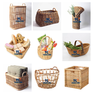 PANIER À LINGE EN ROTIN Offre Spéciale avec poignées fait à la main au Vietnam pour le rangement des vêtements salle de bain chambre et décoration intérieure - Product Image 2