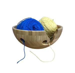 Beautiful 8 Inch Bamboo Yarn Bowl Antique Handmade Premium Beech Wood Yarn Bowl for Knitting Crocheting - Product Image 1