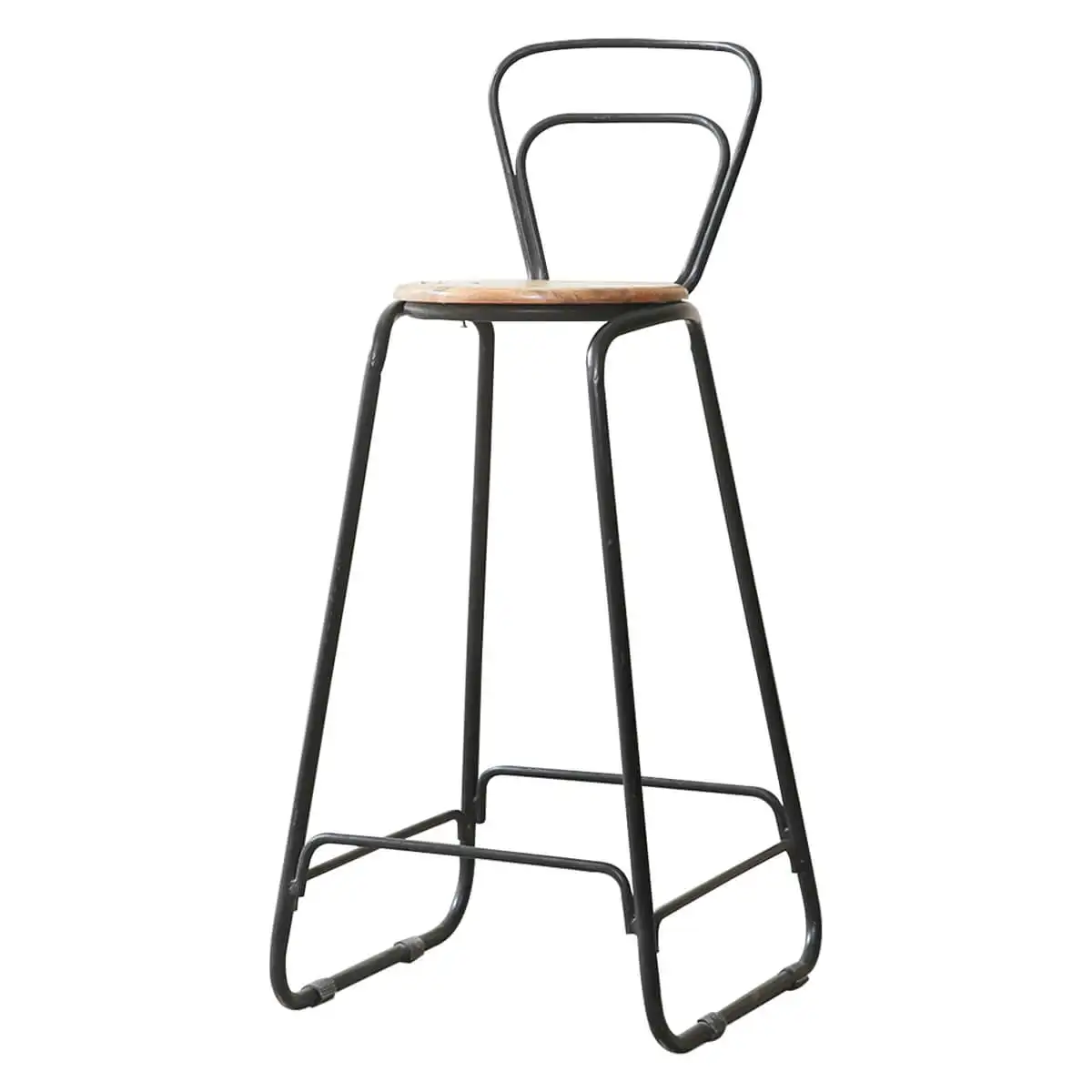 Tabouret de bar moderne Simple avec bois massif et métal artisanal, chaises de salon, tables de bar, chaises d'hôtel