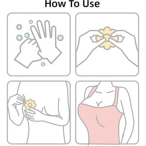 Empanadas de pecho desechables de 40 piezas, pegatinas de pezón invisibles autoadhesivas, potenciador de pecho estilo pétalo y cubiertas acolchadas - Product Image 5