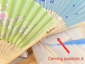 Custom Printed Eco-Friendly Pine Wood Ribs Handmade Folding Hand Fan Traditional Style <b>Craft</b> for Weddings Parties Tourist - Product Image 4