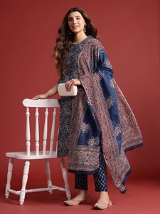 Floral Print Pure Cotton Kurta with <b>Trousers</b> & With Dupatta <b>For</b> <b>Women</b> Bulk product Customized <b>Women</b> Clothing - Product Image 5