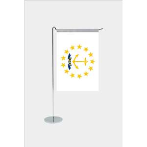 Drapeau de bureau en forme de L personnalisé de l'État de Rhode Island, techniques d'impression numérique, matériaux nylon et polyester, fibre de verre, aluminium - Product Image 1