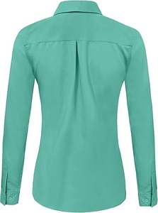 Chemises de bureau pour femmes, style professionnel, à carreaux, vintage, décontractées, 100% coton, manches longues - Product Image 2