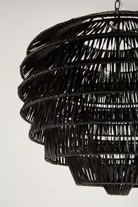 Pendentif décoratif suspendu en rotin couleur noire pendentif simple pour décorer la maison meilleure qualité Offre Spéciale pendentif en métal indien - Product Image 3