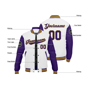 Custom <b>Varsity</b> <b>Jacket</b> Embroidered Logo Stand Front Wool Body Windproof Breathable Summer Custom Branded Production - Product Image 4