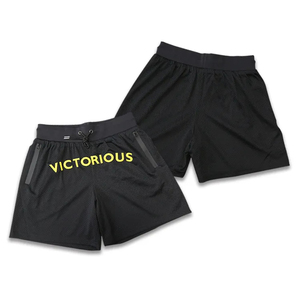 Pantalones cortos de baloncesto con bolsillo y cremallera de malla para jóvenes Pantalones cortos de baloncesto vintage de estilo urbano personalizado - Product Image 1