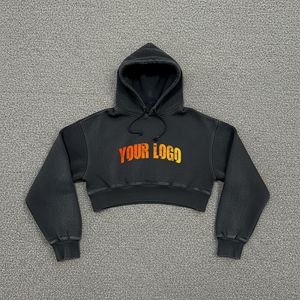 Sudadera con Capucha Extra Grande Personalizada, Lavada al Ácido, para Otoño e Invierno, para Mujer, 100% Algodón, Felpa, Ecológica, con Logotipo Impreso Personalizado - Product Image 4