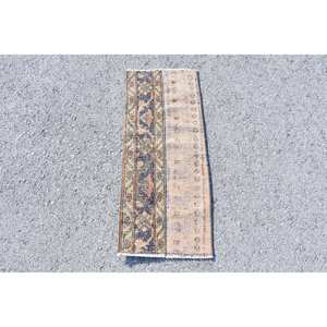Tapis turc Kilim Vintage 1.3 X 3.2ft marron Beige Patchwork Design tapis de jute en laine tissée plate pour adolescent Rectangle couloir Latex - Product Image 1