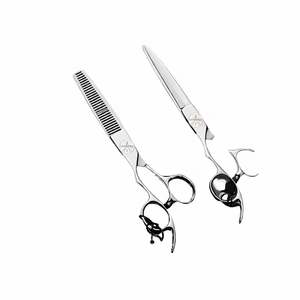 Japanese 440C Stainless Steel Left Handed <b>Scissors</b> Set Ergonomic Handle Straight <b>Thinning</b> Shears Professional Salon <b>Hair</b> Styling - Product Image 1