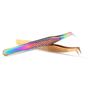 Pinzas de volumen de pestañas construidas con tensión antifatiga y recubrimiento libre de estática ideal para profesionales de salón - Product Image 1