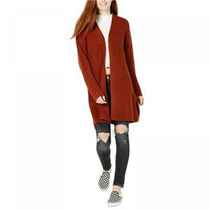 Cardigan in Maglia a Coste per Ragazzi IoT, Arancione con Decorazioni in Pizzo e Bottoni, Stile Casual Lungo per Autunno Inverno, Taglia X-Large - Product Image 1