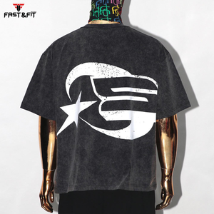 T-shirt surdimensionné vintage pour homme Graphique personnalisé délavé à l'acide 100% coton - Product Image 2