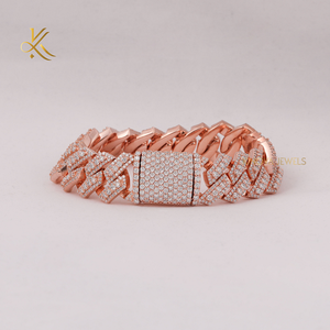 Pulsera Cubana Estilo Hip Hop, Chapada en Oro o Plata, Estilo 10K 14K, Aspecto Helado, Joyería de Moda, Regalo - Product Image 4