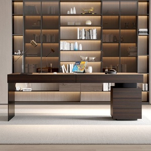 Modern Simple <b>Solid</b> <b>Wood</b> Computer <b>Desk</b> Elegant Office Conference Table Luxury Writing Study Station Commercial Business - Product Image 2