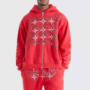 Sweat à capuche baggy personnalisé de haute qualité sérigraphié et pantalon de survêtement ensemble deux pièces survêtement vintage délavé à l'acide survêtement pour hommes - Product Image 2
