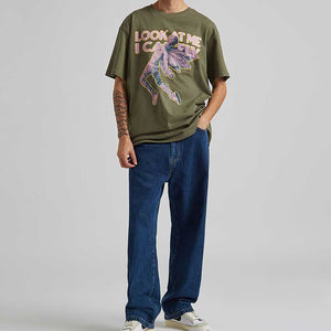 Camisetas para Hombre al por Mayor, Tejido de Punto Jersey, 260g, 100% Algodón, Manga Corta, Serigrafía, Logotipo Personalizado, Tallas Grandes, OEM Directo - Product Image 1