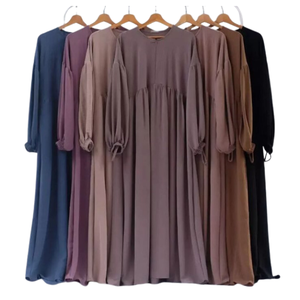 Breathable <b>Long</b>-Sleeved Dubai-Style Abaya <b>Cardigan</b> Plus Size Adults New Design Zipper Decoration Traditional Muslim Clothing - Product Image 1