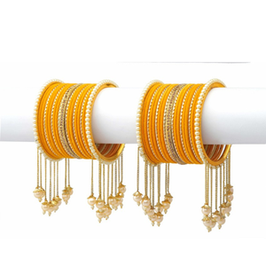 Venta caliente de lujo nueva moda de las mujeres multicolor brazaletes nupciales conjuntos borlas Churiya brazaletes con diferentes tamaños - Product Image 1