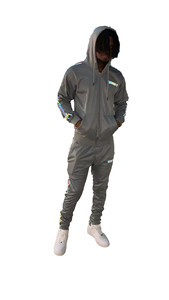 Venta al por mayor Unisex Nylon Tech Fleece Chándal Conjunto personalizado de gran tamaño Reflect para los hombres al por mayor Chándal deportivo en blanco - Product Image 6