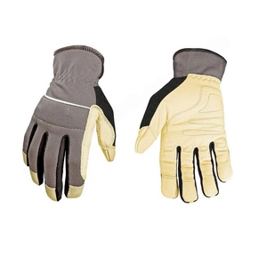 Guantes utilitarios Guantes resistentes de piel de cabra con palma acoplada Guantes resistentes con diseño de puño antideslizante a la venta - Product Image 6