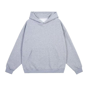 Sudadera con capucha de lana bordada de color sólido de primavera y otoño personalizada para hombres Top de pareja versátil de gran tamaño con bolsillo - Product Image 3