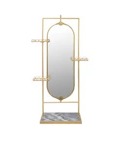 Designer Rotating Floor Mirror Featuring With Shelves Providing A Stylish Luxurious Sleek Design The Perfect Addition To AnyHome