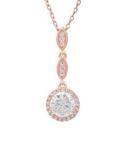 Collar con colgante de solitario de moissanita chapado en oro rosa para mujer VVS1 claridad perfecta para regalar y ocasiones especiales - Product Image 1