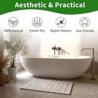 Tapis de cuisine antidérapant absorbant à séchage rapide à motif floral CF, tapis de séchage en pierre, tapis de bain pliable en pierre d'argile diatomée