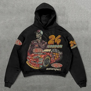 Y2k Winter Clothing for Women Oversize Streetwear Vintage washed Hoodie Custom <b>Screen</b> <b>Printing</b> Heavyweight Cotton Fleece Hoodie - Product Image 4
