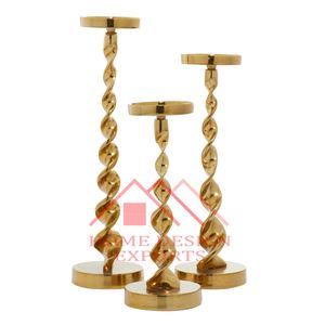 Silver Finished Handmade Set of 3 Size Metal Candle Stand for Home and Wedding <b>Decor</b> - Product Image 6