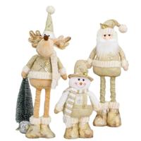 Nouveauté 2026 : Tissu en peluche de Noël de luxe nordique, motif flocon de neige festif, télescopique, pour décorations de Père Noël, bonhomme de neige et renne - Vente en gros